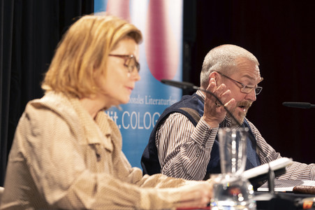 Annette Frier und Dietmar Bär auf der lit.Cologne 2023 in Köln