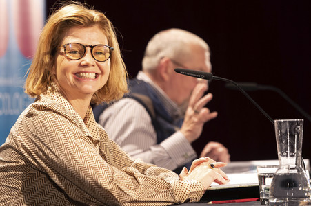 Annette Frier und Dietmar Bär auf der lit.Cologne 2023 in Köln