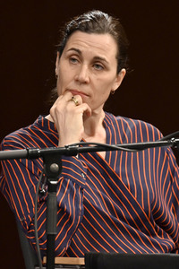 Nina Kunzendorf, Rufus Beck und Bärbel Schäfer auf der lit.Cologne 2023 in Köln