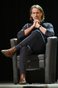 Svenja Flaßpöhler, Michel Friedman und Richard David Precht auf der lit.Cologne 2023 in Köln