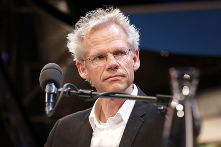 Elke Heidenreich, Dirk von Petersdorff und Marc-Aurel Floros auf der lit.Cologne 2023 in Köln