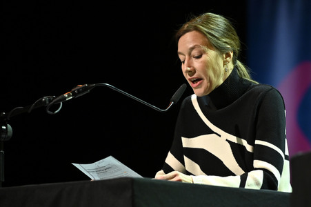 Matthias Brandt und Johanna Wokalek auf der lit.Cologne 2023 in Köln