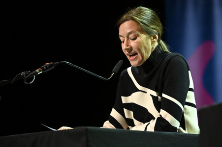 Matthias Brandt und Johanna Wokalek auf der lit.Cologne 2023 in Köln