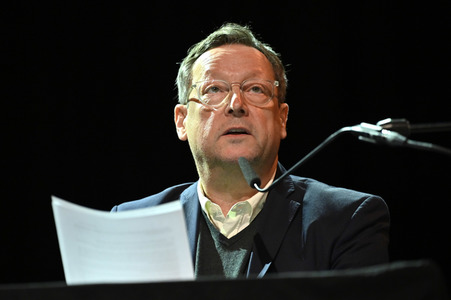 Matthias Brandt und Johanna Wokalek auf der lit.Cologne 2023 in Köln