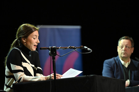 Matthias Brandt und Johanna Wokalek auf der lit.Cologne 2023 in Köln