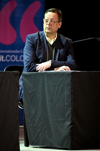 Matthias Brandt und Johanna Wokalek auf der lit.Cologne 2023 in Köln