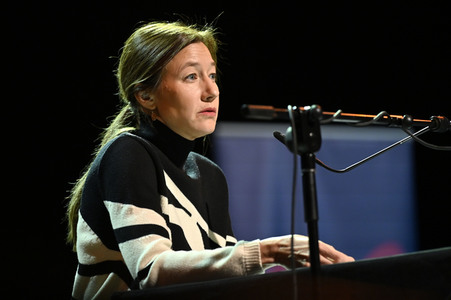 Matthias Brandt und Johanna Wokalek auf der lit.Cologne 2023 in Köln