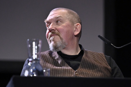 Mick Herron und Dietmar Bär auf der lit.Cologne 2023 in Köln