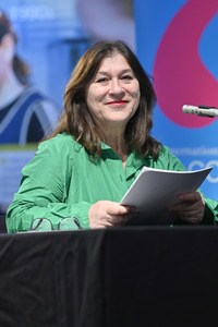 Karina Sainz Borgo und Eva Mattes auf der lit.Cologne 2023 in Köln