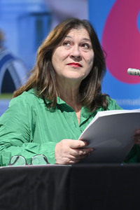 Karina Sainz Borgo und Eva Mattes auf der lit.Cologne 2023 in Köln