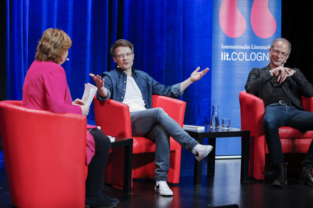 Maxim Leo und Jochen Gutsch auf der lit.Cologne 2023 in Köln