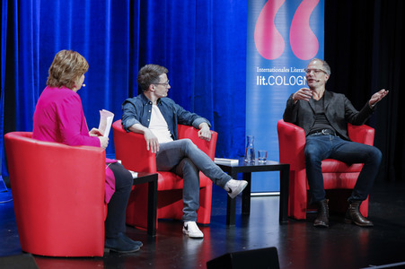 Maxim Leo und Jochen Gutsch auf der lit.Cologne 2023 in Köln