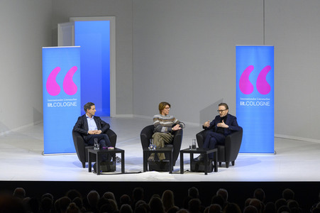 Marius Müller-Westernhagen und Friedrich Dönhoff auf der lit.Cologne 2023 in Köln