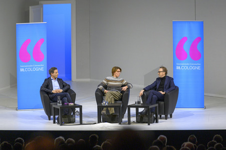 Marius Müller-Westernhagen und Friedrich Dönhoff auf der lit.Cologne 2023 in Köln
