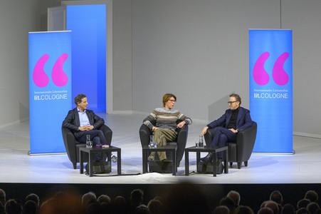 Marius Müller-Westernhagen und Friedrich Dönhoff auf der lit.Cologne 2023 in Köln