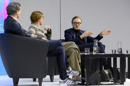 Marius Müller-Westernhagen und Friedrich Dönhoff auf der lit.Cologne 2023 in Köln
