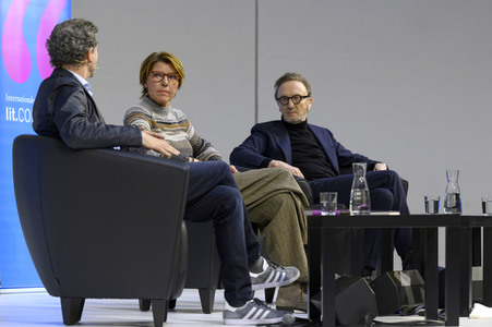Marius Müller-Westernhagen und Friedrich Dönhoff auf der lit.Cologne 2023 in Köln