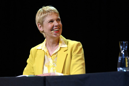 Cordula Stratmann und Bjarne Mädel auf der lit.Cologne 2023 in Köln