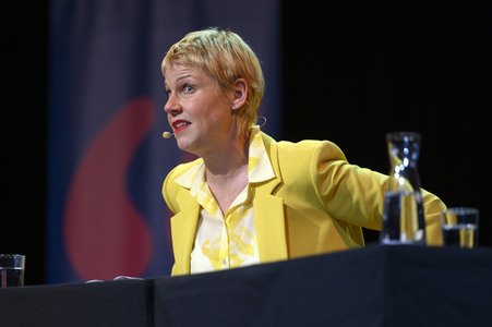 Cordula Stratmann und Bjarne Mädel auf der lit.Cologne 2023 in Köln
