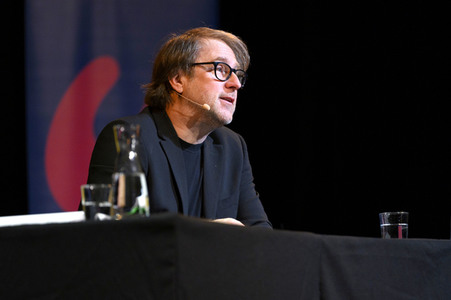 Cordula Stratmann und Bjarne Mädel auf der lit.Cologne 2023 in Köln