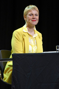 Cordula Stratmann und Bjarne Mädel auf der lit.Cologne 2023 in Köln