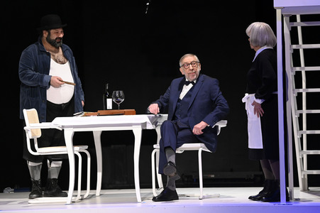 Theaterprobe 'Biedermann und die Brandstifter' in Berlin