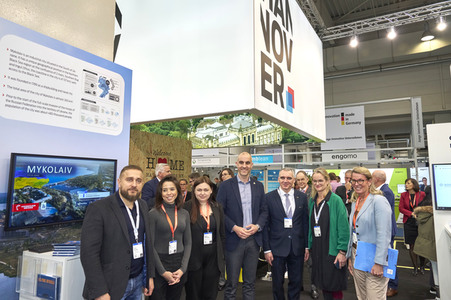Ukrainische Delegation aus Mykolajiw auf der Hannover Messe 2023