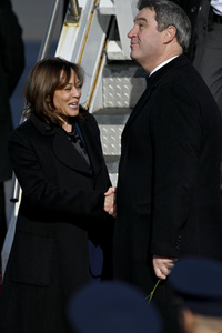 Ankunft von Kamala Harris in München