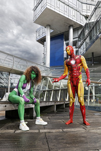 GEEK ART: She-Hulk & Iron Man Bodypainting