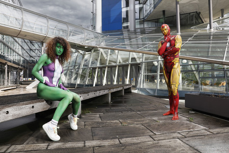 GEEK ART: She-Hulk & Iron Man Bodypainting