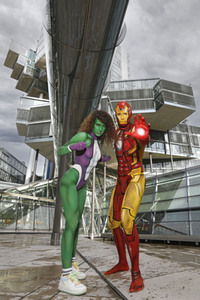 GEEK ART: She-Hulk & Iron Man Bodypainting