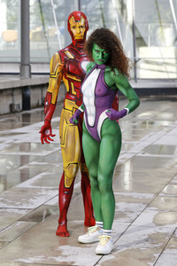 GEEK ART: She-Hulk & Iron Man Bodypainting