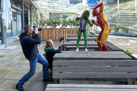 GEEK ART: She-Hulk & Iron Man Bodypainting
