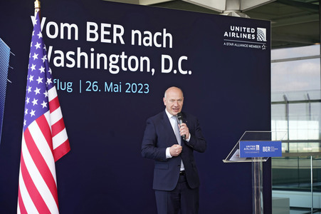 Erstflugveranstaltung United Airlines nach Washington, D.C. in Berlin