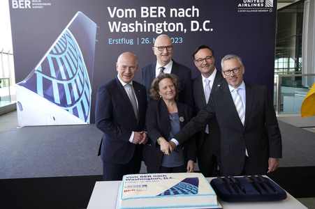 Erstflugveranstaltung United Airlines nach Washington, D.C. in Berlin