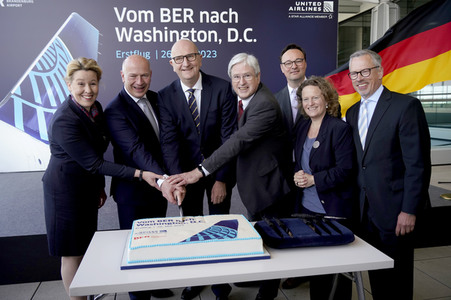 Erstflugveranstaltung United Airlines nach Washington, D.C. in Berlin