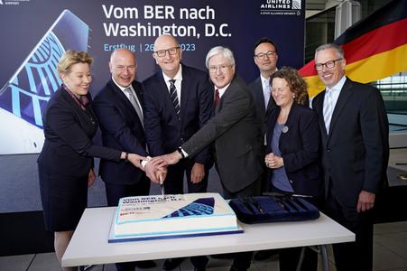 Erstflugveranstaltung United Airlines nach Washington, D.C. in Berlin