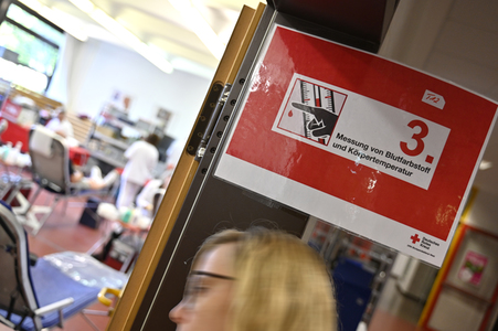 Pressetermin zum Weltblutspendetag in Köln