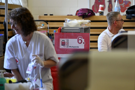 Pressetermin zum Weltblutspendetag in Köln