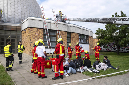 Einsatzübung der Feuerwehr in Berlin