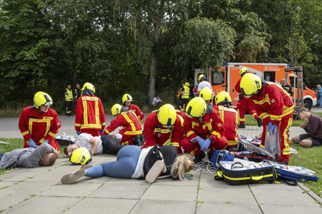Einsatzübung der Feuerwehr in Berlin
