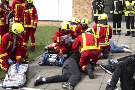 Einsatzübung der Feuerwehr in Berlin