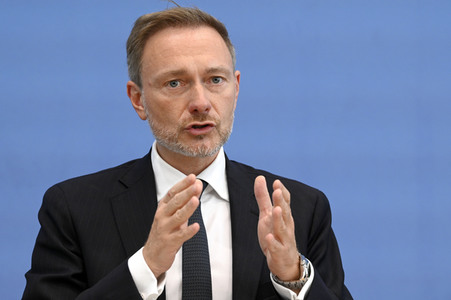 Bundespressekonferenz Regierungsentwurf für den Bundeshaushalt 2024 in Berlin