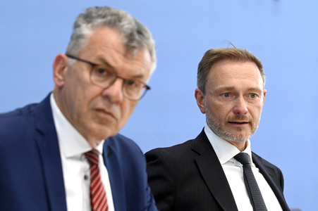 Bundespressekonferenz Regierungsentwurf für den Bundeshaushalt 2024 in Berlin