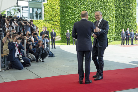 Empfang des Premierministers von Australien im Kanzleramt in Berlin