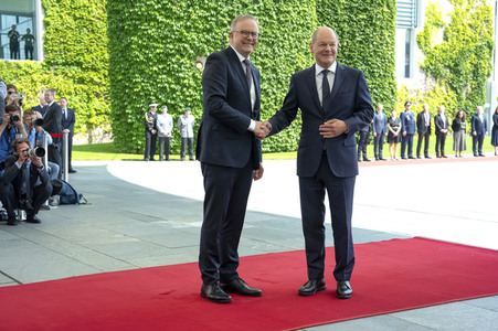 Empfang des Premierministers von Australien im Kanzleramt in Berlin