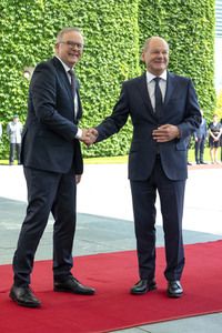 Empfang des Premierministers von Australien im Kanzleramt in Berlin