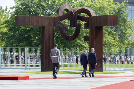 Empfang des Premierministers von Australien im Kanzleramt in Berlin