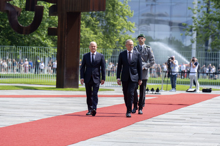 Empfang des Premierministers von Australien im Kanzleramt in Berlin