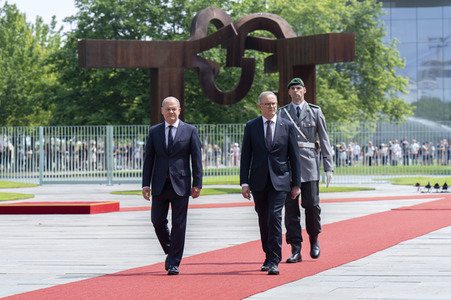 Empfang des Premierministers von Australien im Kanzleramt in Berlin